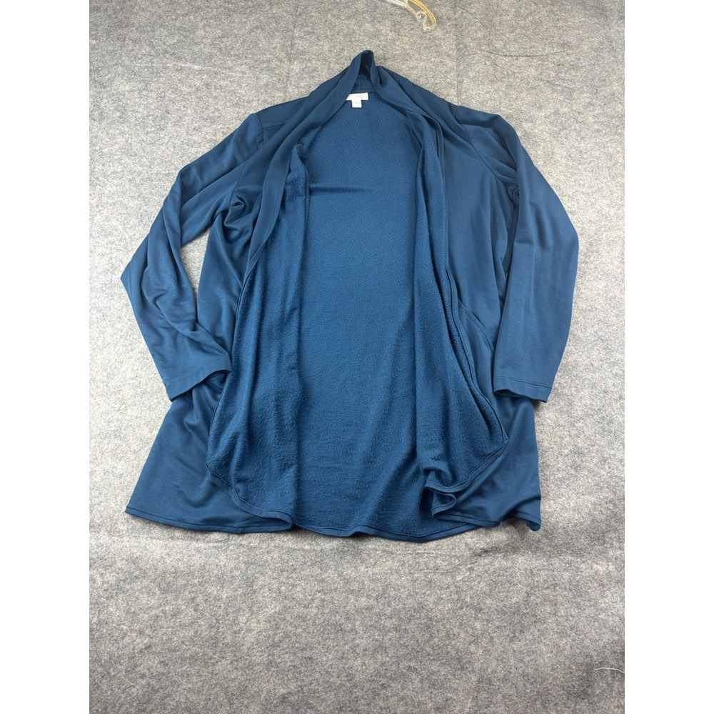 J Jill Pure Jill Blue Open Front Drape‎ Multiway Pocket Cardigan Yoga Women's S